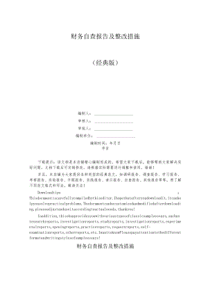 财务自查报告及整改措施.docx
