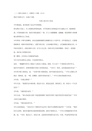 王若冰《马背上的少年》阅读练习及答案.docx