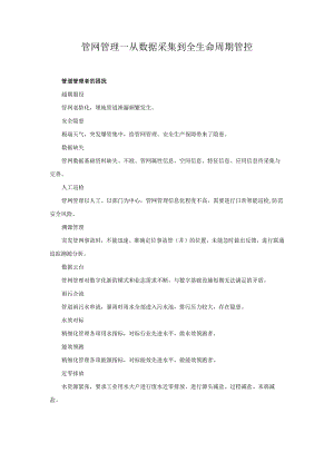 管网管理—从数据采集到全生命周期管控.docx