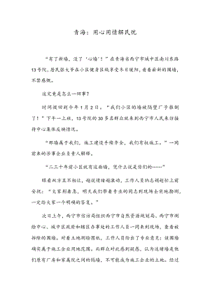 青海：用心用情解民忧.docx