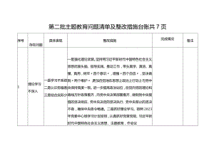 第二批主题教育清单及整改措施情况台账表格（查摆、存在问题）20231103.docx
