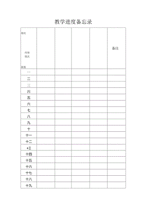 教学进度备忘录模板.docx