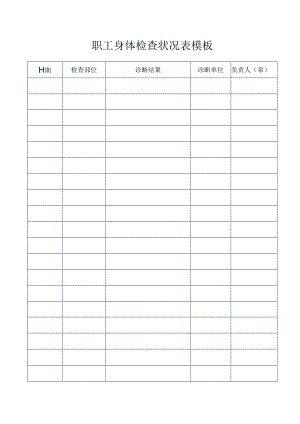 职工身体检查状况表模板.docx
