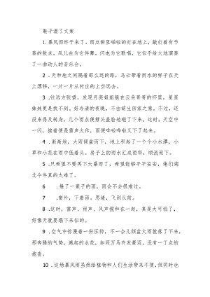 鞋子湿了文案.docx