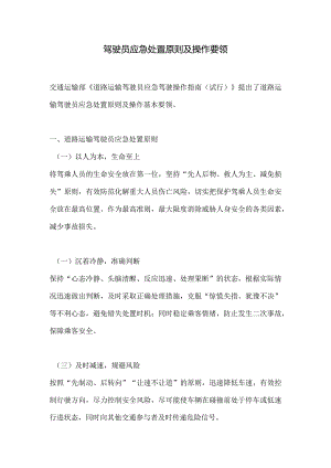 驾驶员应急处置原则及操作要领.docx