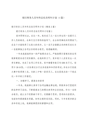 银行财务人员年终总结及明年计划（3篇）.docx