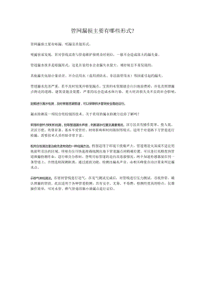 管网漏损主要有哪些形式？.docx