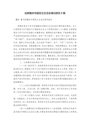 巡察整改专题民主生活会情况报告6篇.docx