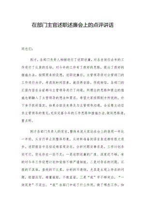 法院院长在部门主官述职述廉会上的点评讲话.docx