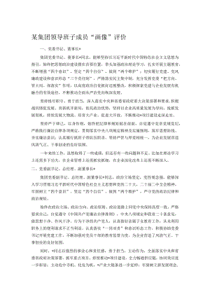 某集团领导班子成员“画像”评价.docx