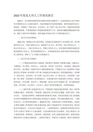 2023年度选人用人工作情况报告.docx