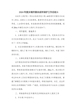 2024年度乡镇开展未成年保护工作总结 6.docx
