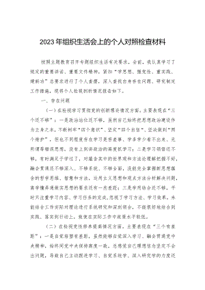 2023年组织生活会上的个人对照检查材料（四个对照）.docx