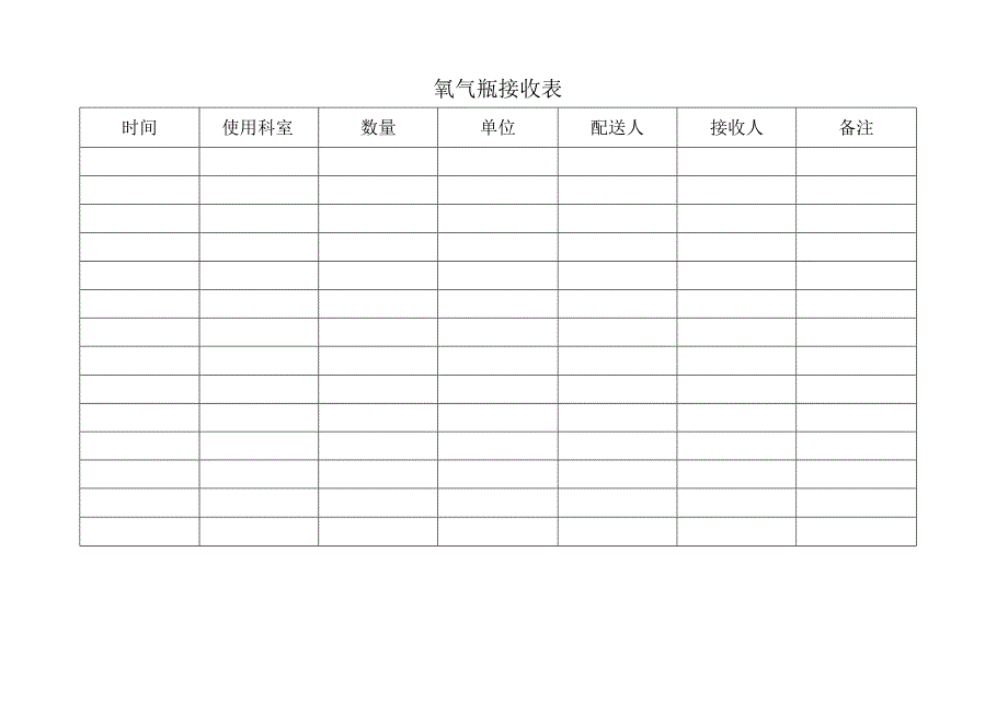 医院氧气接收记录表.docx_第1页
