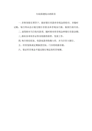 妇幼保健院出纳职责.docx