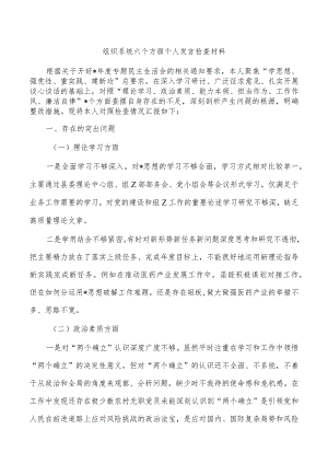 组织系统六个方面个人发言检查材料.docx