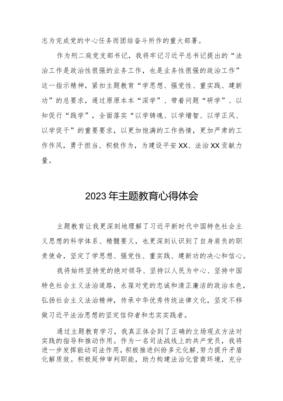 法院开展第二批主题教育学习心得体会八篇.docx_第2页