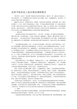 县春节前农民工返乡情况调研报告.docx