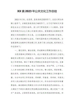 XX镇2023年公共文化工作总结.docx