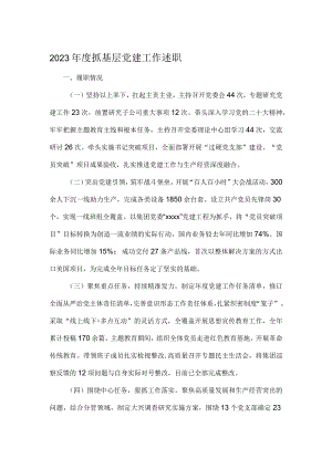 2023年度抓基层党建工作述职.docx