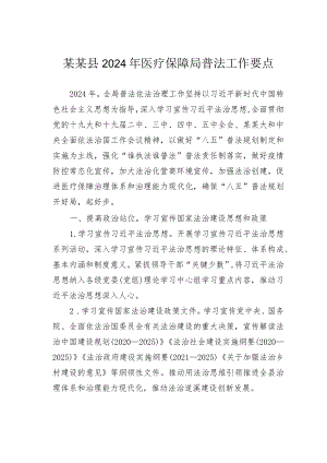 某某县2024年医疗保障局普法工作要点.docx