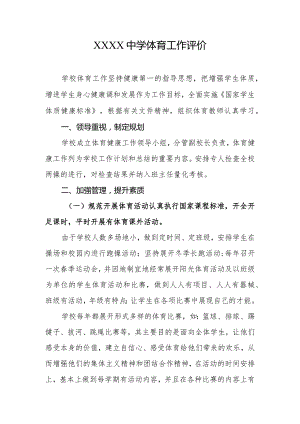 中学体育工作评价.docx
