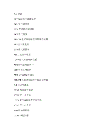 技能培训资料：汽车常用的英文缩写含义.docx