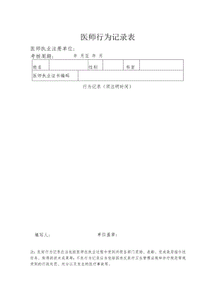 医师行为记录表.docx