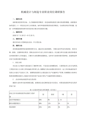 机械设计与制造专业职业岗位调研报告.docx