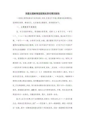 党委主题教育层层落实责任情况报告.docx