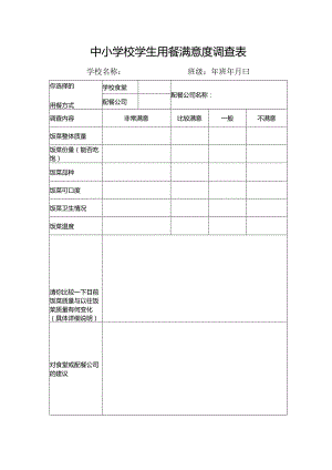 中小学校学生用餐满意度调查表.docx