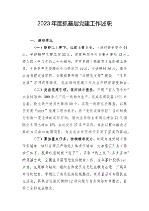 2023年度抓基层党建工作述职.docx