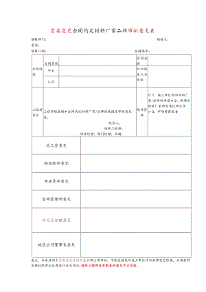 需要变更合同约定材料厂家品牌审批意见表.docx