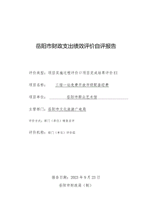 岳阳市财政支出绩效评价自评报告.docx