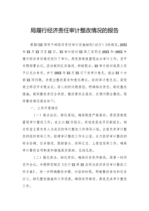 局履行经济责任审计整改情况的报告.docx