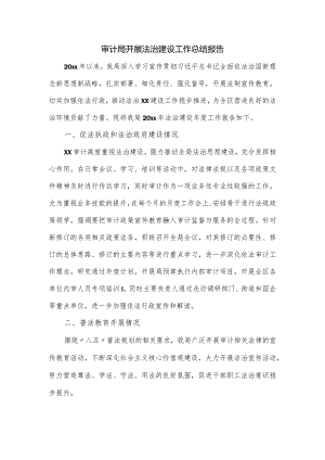 审计局开展法治建设工作总结报告.docx