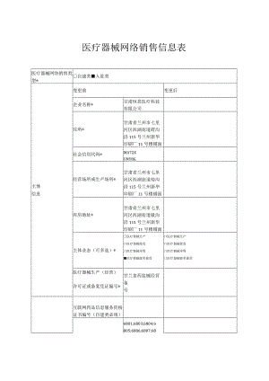 医疗器械网络销售信息表.docx