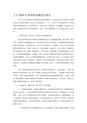 个人2023年度述职述廉述学报告.docx