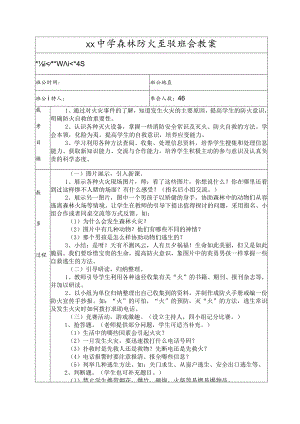 森林防火主题班会教案.docx