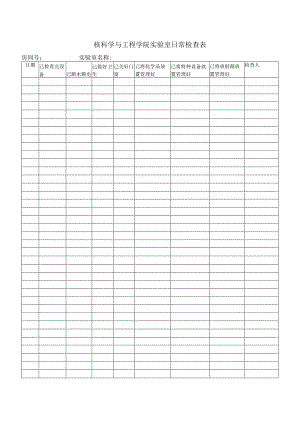 核科学与工程学院实验室日常检查表.docx
