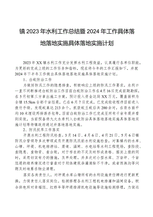 镇2023年水利工作总结暨2024年工作计划.docx