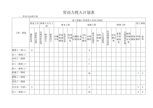 劳动力投入计划表.docx