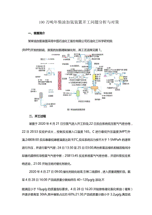 100万吨年柴油加氢装置开工问题分析与对策.docx