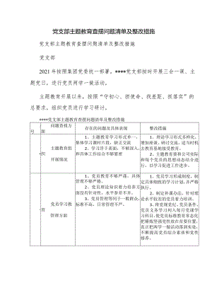 党支部主题教育查摆问题清单及整改措施.docx