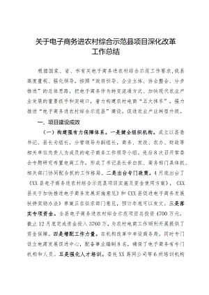 关于电子商务进农村综合示范县项目深化改革工作总结.docx