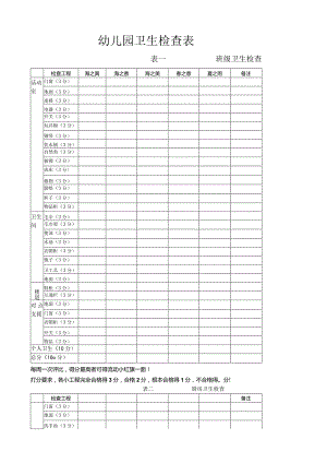 幼儿园卫生检查表.docx