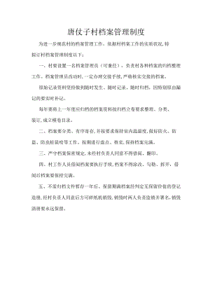 唐仗子村档案管理制度.docx