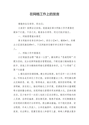 在网格工作上的发言.docx