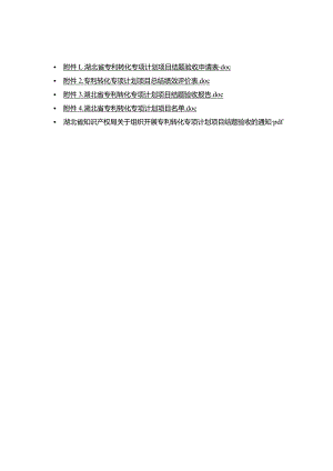 湖北省专利转化专项计划项目结题验收申请表、绩效评价表、验收报告.docx