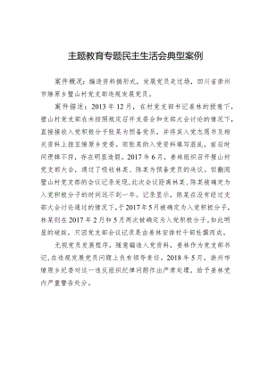 主题教育专题民主生活会典型案例.docx